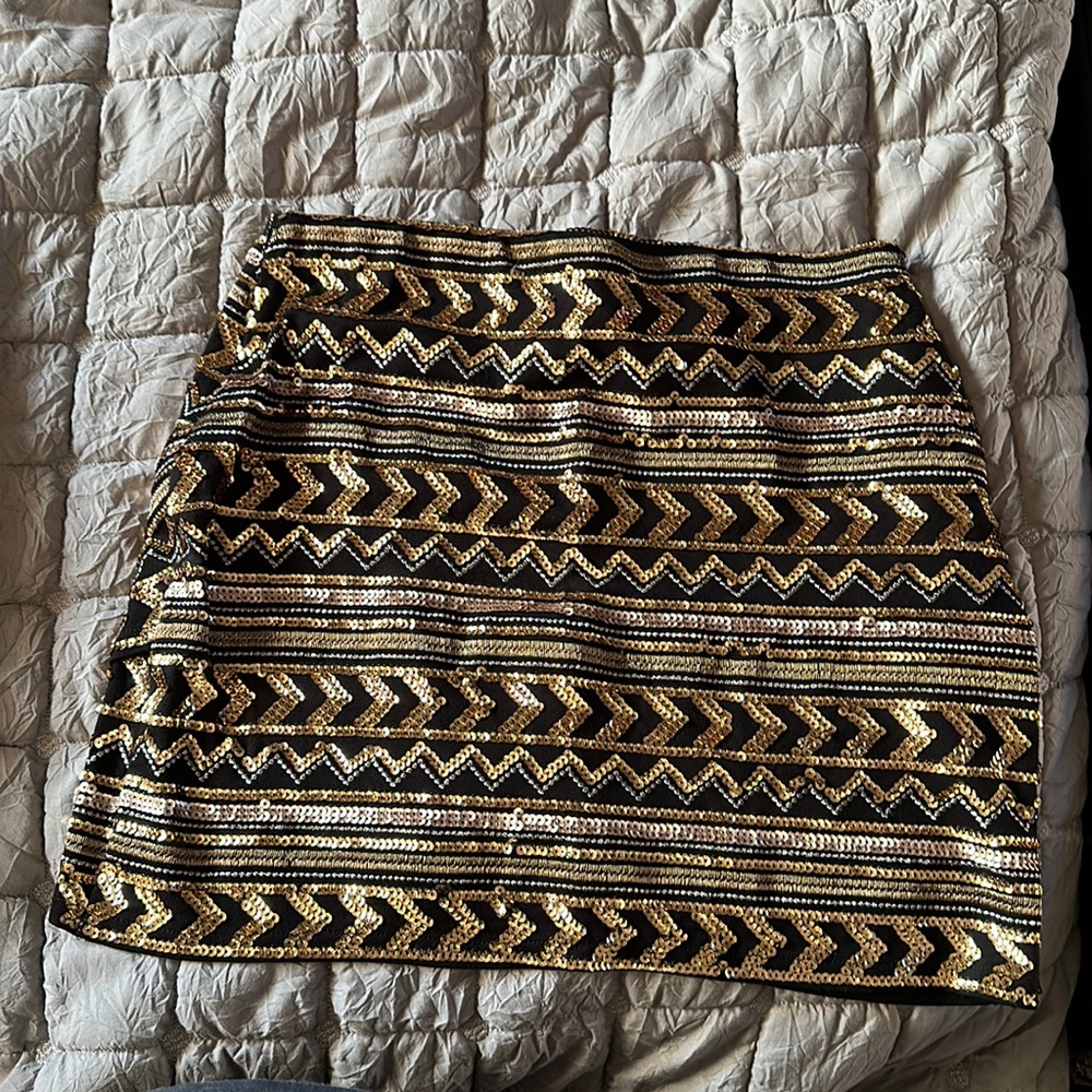 GB Gold Sequin Skirt